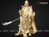  Quà Tặng Phong Thủy Tượng Quan Công cầm thanh long đao đồng vàng cao 50 cm 