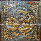  Quà Tặng Doanh Nghiệp Tranh Hoa Sen kích thước 80 x 80 cm giả cổ dát tam khí 