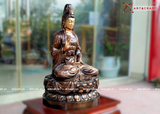  Quà Tặng Phong Thủy Tượng Phật Quan Âm đồng đỏ hun nâu cao 61 cm 