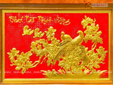  Quà Tặng Tranh Vinh Hoa Phú Quý mạ vàng 24k kích thước 38 x 54 cm 
