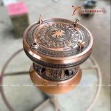  Quà Tặng Trống Đồng Đông Sơn đồng đỏ hoa văn chìm kích thước 25 x 22,5 cm 