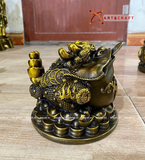  Quà Tặng Phong Thủy Tượng Thiềm Thừ đồng vàng kích thước 14 x 15 x 15 cm 