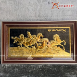  Quà Tân Gia Tranh đồng Mã Đáo Thành Công kích thước 90 x 50 cm mạ vàng 