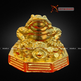  Quà Tặng Phong Thủy Tượng Thiềm Thừ đồng vàng dát vàng cao 10 cm 