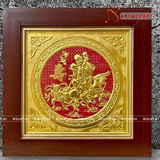 Quà Mừng Thọ Tranh Mừng Thọ kích thước 42 x 42 cm dát vàng 24k 