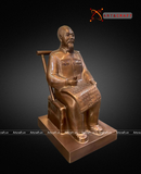  Quà Tặng Sếp Tượng Bác Hồ ngồi ghế mây bằng đồng đỏ xi nâu cao 42 cm 