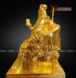  Quà Tặng Phong Thủy Tượng Quan Công dát vàng kích thước 22 x 14 x 14 cm 