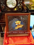  Quà Tặng Doanh Nghiệp Tranh Hoa Sen kích thước 20 x 20 cm mạ vàng 24K 