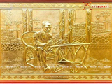  Quà Tặng Tranh Bác Hồ kích thước 61 x 88 cm mạ vàng 24k 