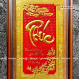  Quà Tặng Mẹ Tranh Chữ Phúc kích thước 50 x 80 cm dát vàng 24k 