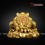  Quà Tặng Phong Thủy Tượng Thiềm Thừ đồng vàng kích thước 18 x 20 cm 