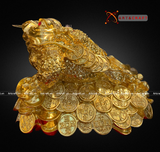  Quà Tặng Phong Thủy Tượng Thiềm Thừ đồng vàng dát vàng kích thước 22 x 30 x 20 cm 