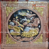  Quà Tặng Doanh Nghiệp Tranh Hoa Sen kích thước 80 x 80 cm dát tam khí 