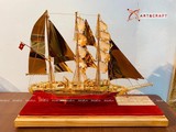  Quà tặng Mô Hình Thuyền Buồm dát vàng kích thước 42 x 54 x 16 cm 