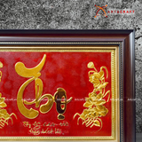  Quà Tặng Mẹ Tranh Chữ Thọ kích thước 38 x 54 cm dát vàng 24K 