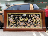  Quà Tặng Sếp Tranh Cửu Ngư Quần Hội dát tam khí kích thước 1m2 x 2m3 