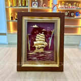  Quà Tặng Khai Trương Tranh đồng Thuận Buồm Xuôi Gió kích thước 20 x 25 cm dát vàng 24K 
