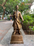  Quà Tặng Sếp Tượng Trần Hưng Đạo đồng vàng hun nâu 30 x 11 x 12 cm 