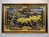  Quà Tân Gia Tranh đồng Mã Đáo Thành Công kích thước 115 x 75 cm dát vàng 