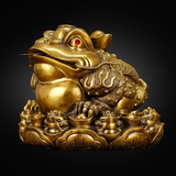  Quà Tặng Phong Thủy Tượng Thiềm Thừ đồng vàng kích thước 15 x 16 cm 