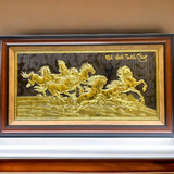  Quà Tân Gia Tranh đồng Mã Đáo Thành Công kích thước 50 x 90 cm mạ vàng 