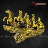  Quà Tặng Sếp Tượng Mã Đáo Thành Công đồng vàng nguyên chất 18 x 28 x 8 cm 