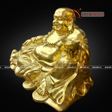  Quà Tặng Sếp Tượng Di Lặc đồng đỏ dát vàng kích thước 40 x 70 cm 