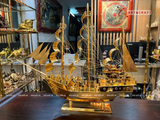  Quà tặng Mô Hình Thuyền Buồm dát vàng kích thước 68 x 86 x 20 cm 