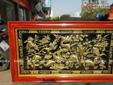  Quà Tặng Sếp Tranh Cá Chép Hóa Rồng đồng vàng kích thước 93 x 168 cm 