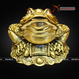  Quà Tặng Phong Thủy Tượng Thiềm Thừ đồng vàng cao 12 cm 