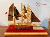  Quà tặng Mô Hình Thuyền Buồm dát vàng kích thước 42 x 54 x 16 cm 