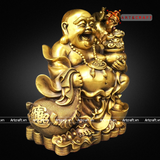  Quà Tặng Sếp Tượng Di Lặc đồng vàng 30 x 24 x 16 cm 