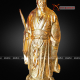  Quà Tặng Phong Thủy Tượng Khổng Minh đồng đỏ dát vàng cao 50 cm 