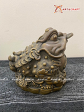  Quà Tặng Phong Thủy Tượng Thiềm Thừ đồng vàng kích thước 18 x 20 cm 