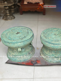  Quà Tặng Trống Đồng Đông Sơn đồng đỏ xỉn xanh giả cổ hoa văn chìm kích thước 50 x 45 cm 