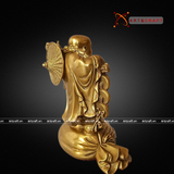  Quà Tặng Sếp Tượng Di Lặc đồng vàng kích thước 24 x 21 cm 