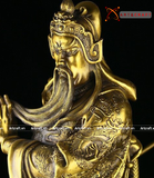  Quà Tặng Phong Thủy Tượng Quan Công đồng vàng kích thước 38 x 15 cm 