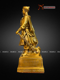  Quà Tặng Sếp Tượng Trần Hưng Đạo đồng vàng hun màu kích thước 70 x 26 x 29 cm 