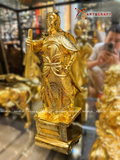  Quà Tặng Sếp Tượng Trần Hưng Đạo đồng đỏ dát vàng kích thước 50 x 16 x 16 cm 