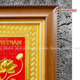  Quà Tặng Doanh Nghiệp Tranh Hoa Sen kích thước 30 x 30 cm mạ vàng 24K 