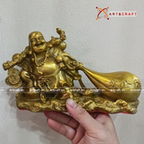  Quà Tặng Sếp Tượng Di Lặc đồng vàng kích thước 12,5 x 22,5 x 7 cm 