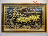  Quà Tân Gia Tranh đồng Mã Đáo Thành Công kích thước 115 x 75 cm dát vàng 