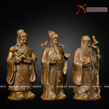  Quà Tặng Phong Thủy Tượng Phúc Lộc Thọ hun nâu kích thước 18 x 8 x 6 cm 