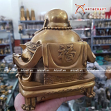  Quà Tặng Sếp Tượng Di Lặc đồng vàng kích thước 18 x 16 cm 