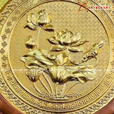  Quà Tặng Doanh Nghiệp Tranh Hoa Sen đường kính 26 cm cao 37 cm 