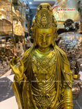  Quà Tặng Phong Thủy Tượng Phật Quan Âm đồng vàng cao 68 cm 