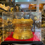  Quà Tặng Trống Đồng Đông Sơn đồng đỏ hoa văn nổi kích thước 25 x 19 cm 