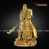  Quà Tặng Phong Thủy Tượng Quan Công đồng vàng kích thước 37 x 20 x 25 cm 