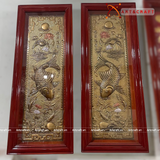  Quà Tặng Phong Thủy Tranh Cá Chép Trông Trăng kích thước 120 x 40 cm 