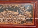  Quà Tặng Tranh Vinh Hoa Phú Quý đồng đỏ vẽ nền đen kích thước 217 x 107 cm 